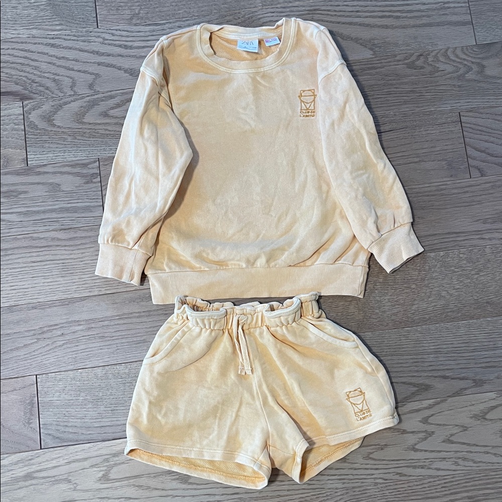 Zara Kids Matching Set in Light Tan